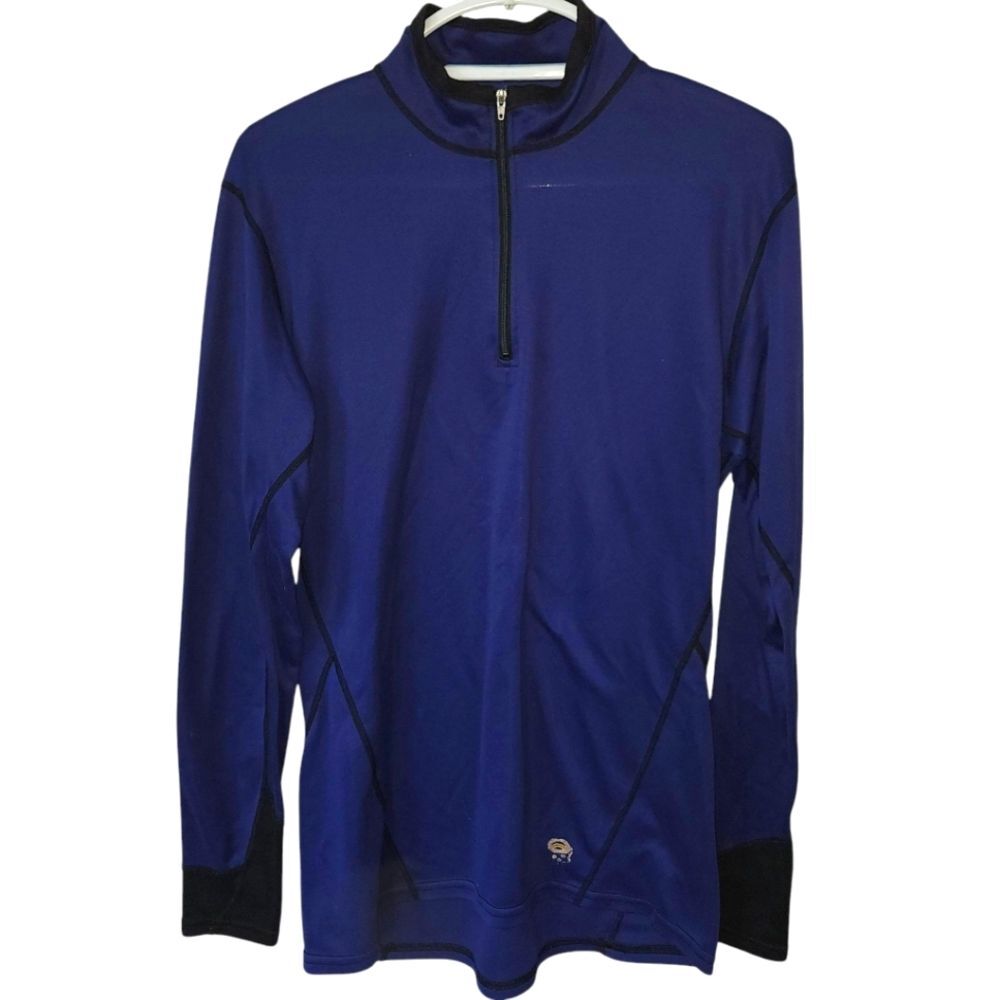 Mountain Hardwear Blue Quarter-Zip Midweight Base Layer Pullover. Sz. L